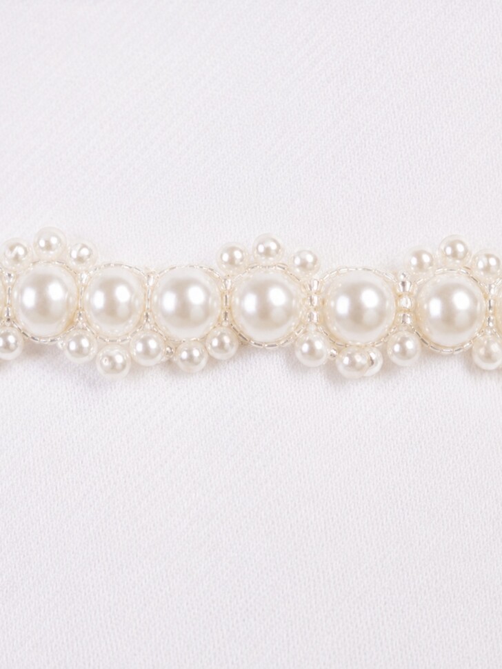Perfect Bridal Delicate Silver & Pearl Beaded Bridal Belt